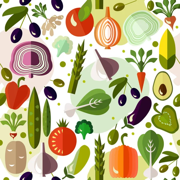 Bright colorful pattern with vegetables. — Stock Illustration Bright colorful pattern with vegetables. Royalty Free Stock Vectors
