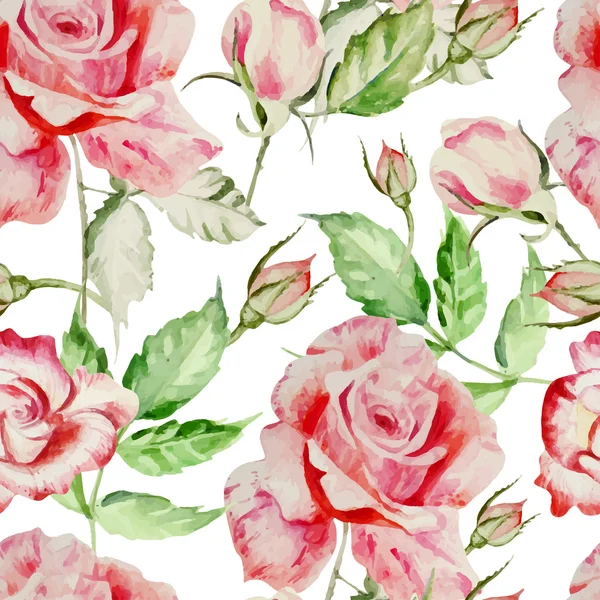 Padrão sem costura com flores aquarela. Rosa. . —  Vetores de Stock