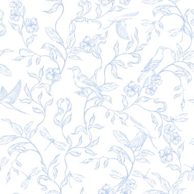 Çiçekler ve yapraklarla kusursuz bir düğün deseni. Görüntü