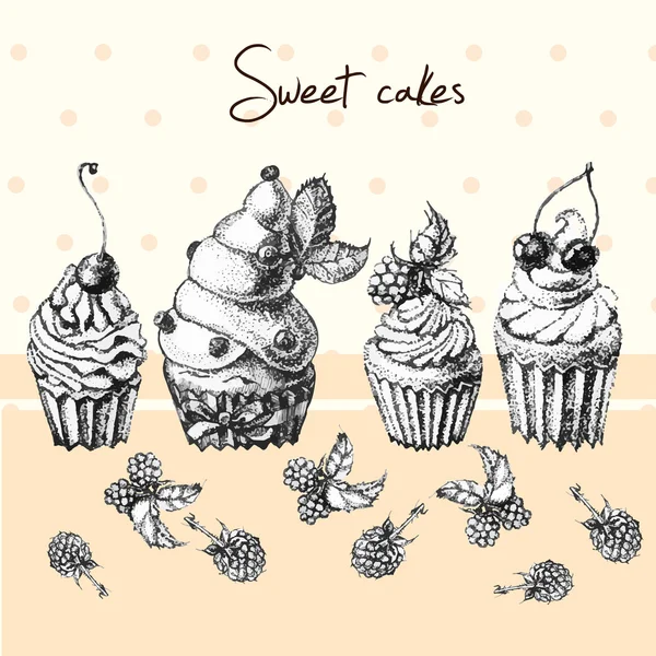 Illustration, Sweet Cake — Stock Vector