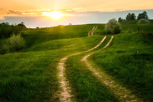 Dirt winding road — Stock Photo, Image