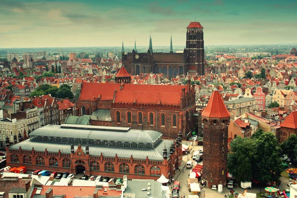 Panorama starego miasta w Gdańsku — Zdjęcie stockowe