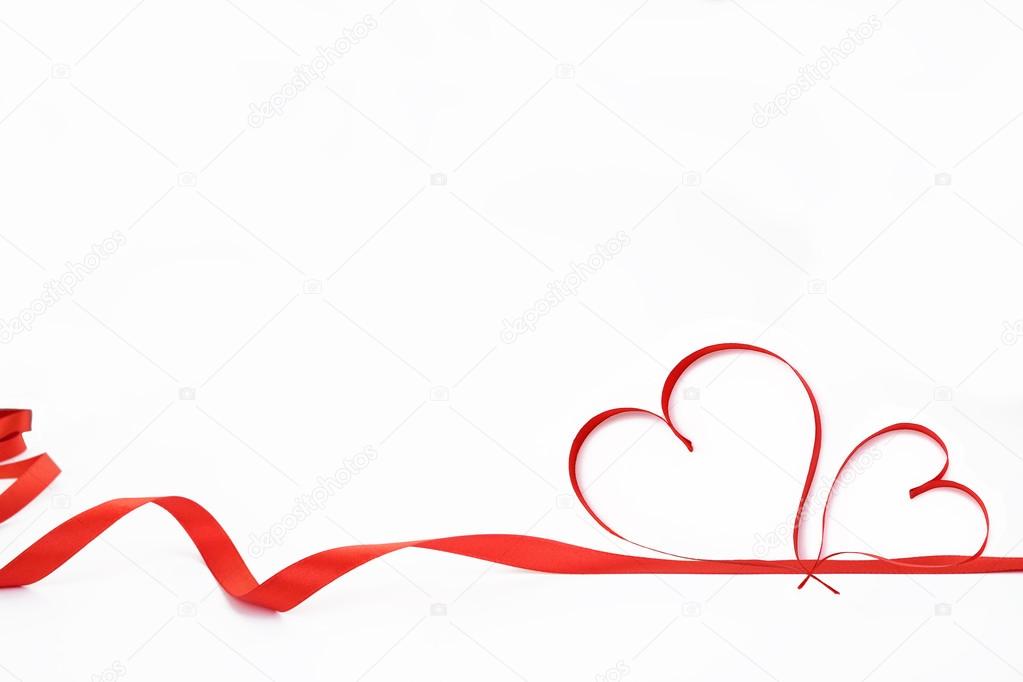 ribbon horizontally two hearts