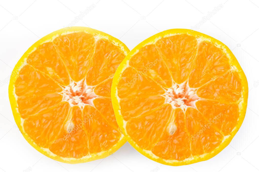 orange fruit isolated on white background 