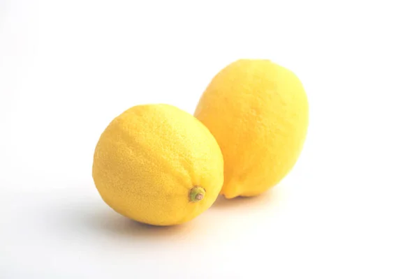 Naturlig Citronfrugt Isoleret Hvid Baggrund - Stock-foto