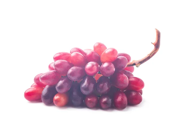 Пучок Червоного Винограду Ізольований Білому Тлі — стокове фото