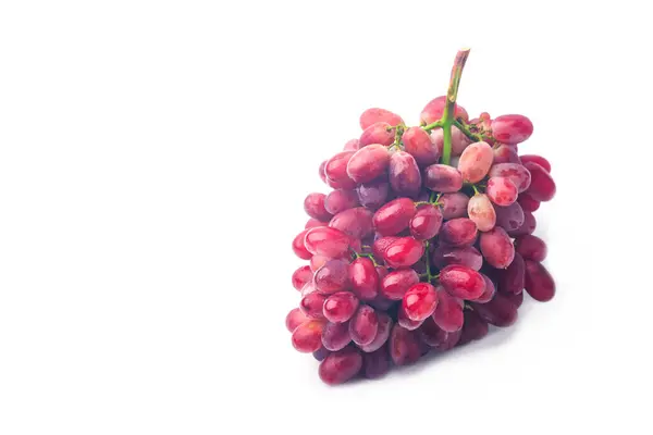 Banda Czerwonych Winogron Izolowanych Białym Tle — Zdjęcie stockowe