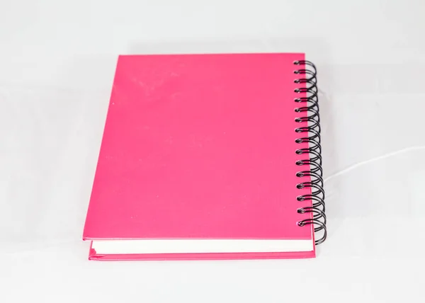 Notebook Com Caneta Livro Notas Branco Sobre Fundo Branco — Fotografia de Stock