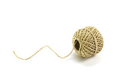 Beyaz üzerinde gölgeler ile izole doku ve iplikçikler ile dize Topu