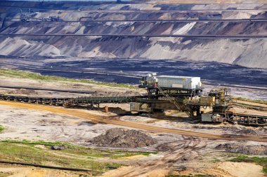 linyit (kahverengi kömür) şerit madencilik Garzweiler, Almanya 