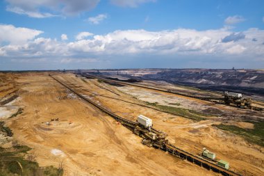 büyük delik linyit (kahverengi kömür) şerit madencilik Garzweiler, mikrop