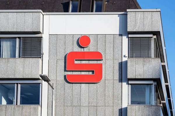 Ratzeburg Germany November 2020 Red Logo Sign Sparkasse German Savings — Stock Photo, Image