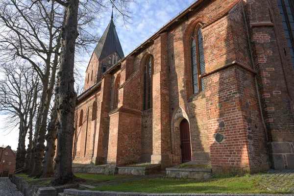 Sen Romantisk Stadskyrka Gadebusch Jakob Och Dionysius Tidigaste Tegelkyrkorna Nordvästra — Stockfoto