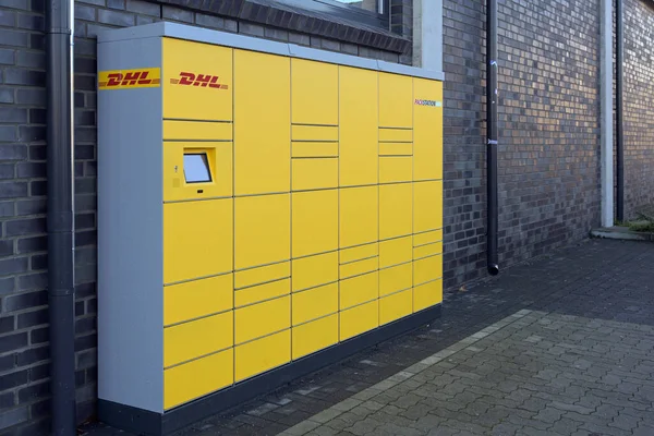 Ratzeburg Germany January 2021 Dhl Packstation Boxes Customers Can Send — стоковое фото