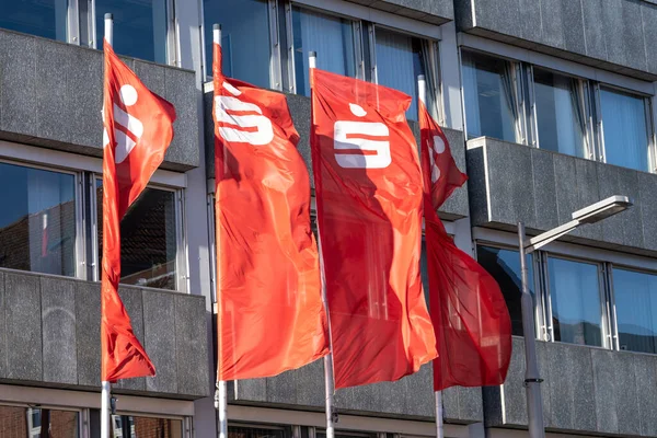 Ratzeburg Germany January 2021 Red Flags White Logo Sign German — Stock Photo, Image