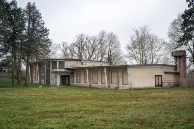 Gadebusch, Mecklenburg-Batı Pomerania, Almanya, Avrupa 'daki eski Genişletilmiş Ortaokul (Doğu Almanya / DDR) toplantı salonu, kopyalama alanı 