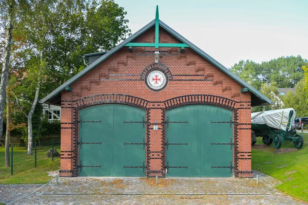 Wustrow Tyskland Augusti 2021 Logotypskylt Deutsche Gesellschaft Zur Rettung Schiffbruechiger — Stockfoto