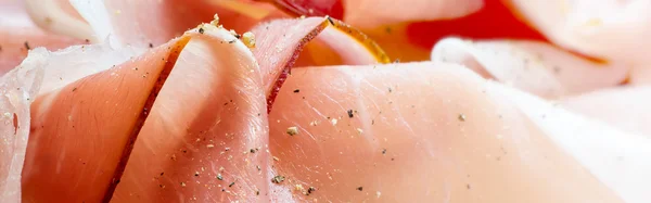 close up of ham as  header for a food website