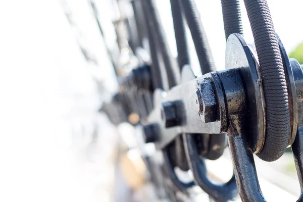 Detail der Takelage auf einem Segelschiff — Stockfoto