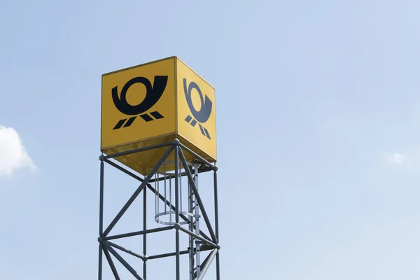 Tower with the logo of the German post, Ratzeburg, Germany - Jun — Stock Photo, Image