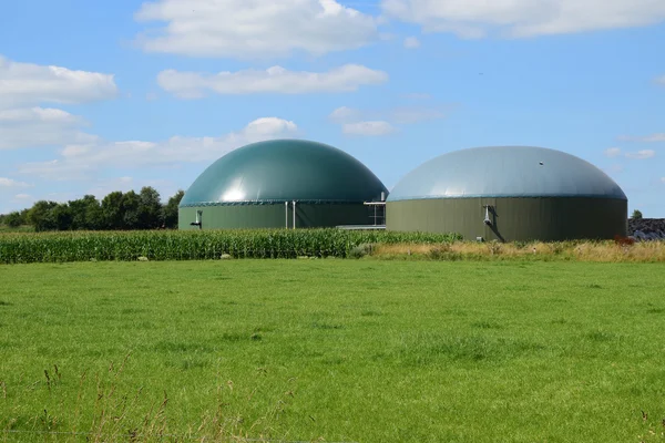 Bio plyn rostlina, obnovitelné zdroje obnovitelné energie — Stock fotografie