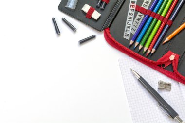 backgr beyaz, izole malzemeleri okul ve ofis için köşe
