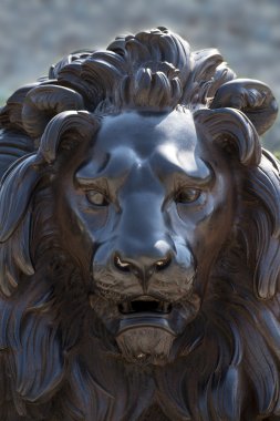 Bir aslan heykeli karşısında yapılan bronz, Mantova, Almanya