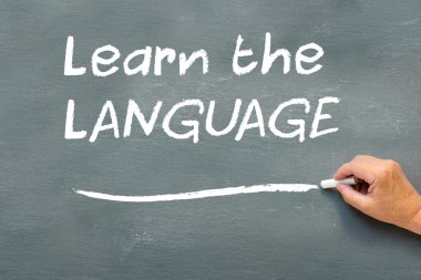 bir kara tahta yazma el dil öğrenmek