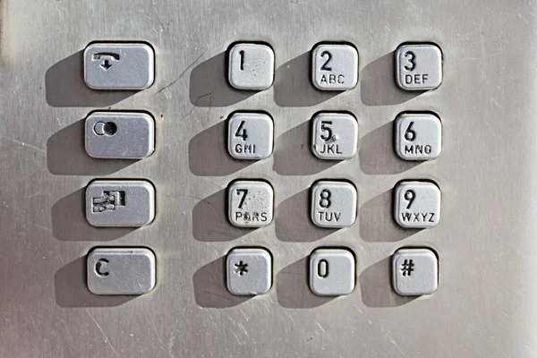 Keypad buttons on a public phone — Stock Photo, Image