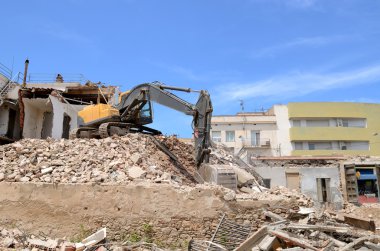 Şantiye büyük sarı Ekskavatör