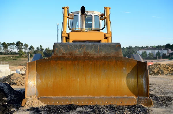 Bulldozer máquina de construção de estradas — Fotografia de Stock