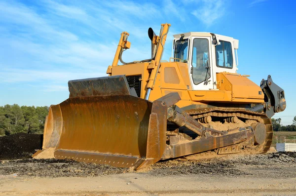 Bulldozer machine de construction de routes — Photo