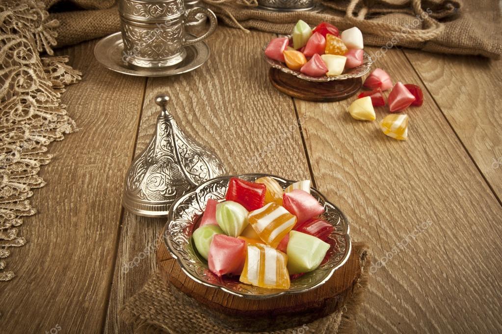 Traditional Turkish Ramadan Sweet Sugar Candy Akide Sekeri Stock