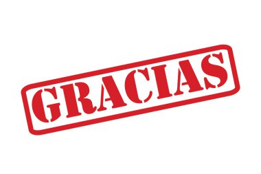 Beyaz bir arka plan üzerinde gracias lastik damgası vektör.