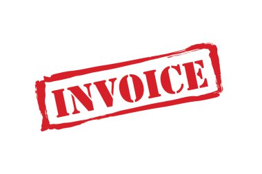 Fatura beyaz zemin üzerine kırmızı lastik damgası vektör.