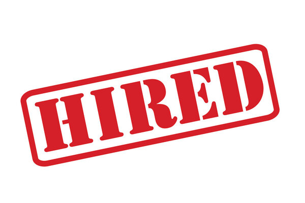 HIRED Rubber Stamp vector поверх белого фона
.