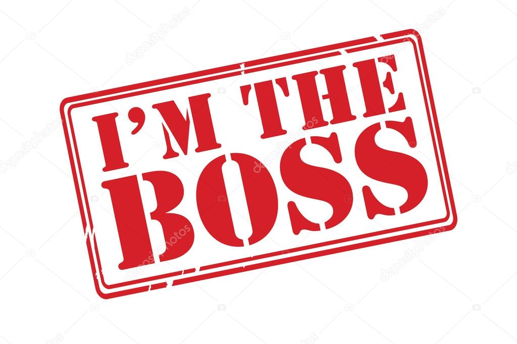 I'M THE BOSS red rubber stamp vector over a white background.