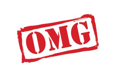OMG red rubber stamp vector over a white background. clipart