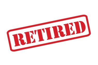 Beyaz bir arka plan üzerinde emekli lastik damgası vektör.