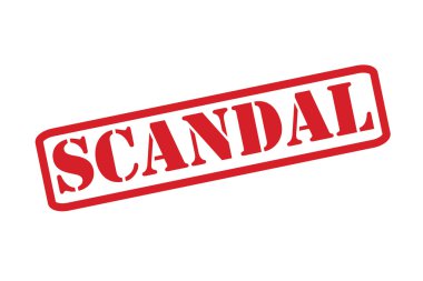 Beyaz bir arka plan üzerinde skandal lastik damgası vektör.