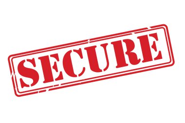 Beyaz bir arka plan üzerinde güvenli kırmızı lastik damgası vektör.