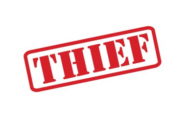 Beyaz bir arka plan üzerinde hırsız damgası vektör.