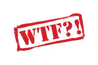 WTF beyaz zemin üzerine kırmızı lastik damgası vektör.