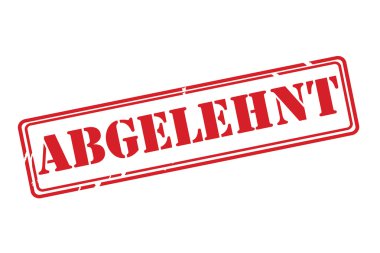 Beyaz bir arka plan üzerinde abgelehnt (reddedilen) kırmızı lastik damgası vektör.