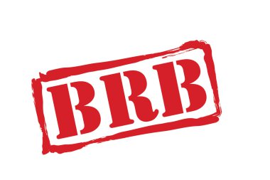 BRB red rubber stamp vector over a white background. clipart