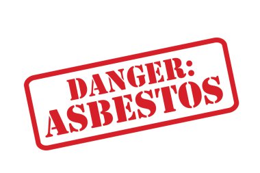 DANGER: ASBESTOS red Rubber Stamp vector over a white background. clipart