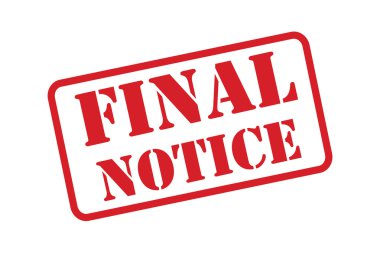 beyaz zemin üzerine kırmızı pul vektör 'final bildirimi'.