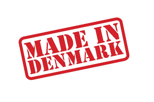 MADE IN DENEMARKEN Rubber Stempel vector over een witte achtergrond. — Stockvector