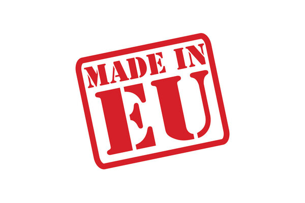 MADE IN EU Rubber Stamp vector over a white background.