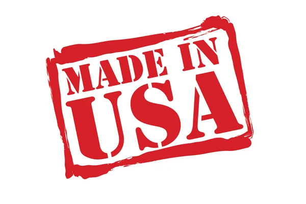 MADE IN USA vector de sello de goma roja sobre un fondo blanco . — Vector de stock